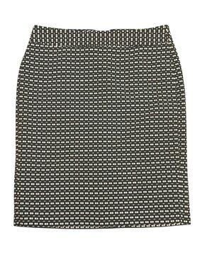 Ann Taylor Black and White Geometric Pencil Skirt Size 2